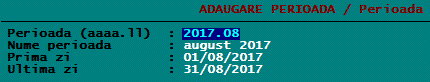  Adaugare luna in Perioade